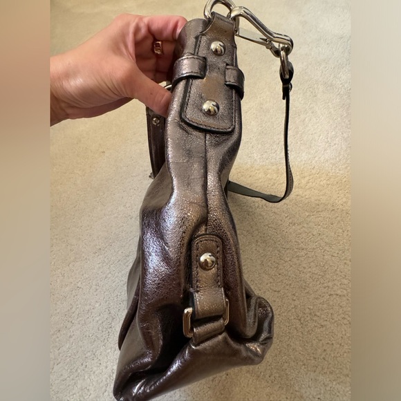 Coach Brooke Convertible Pewter Silver Metallic Shoulder Bag like new - Picture 14 of 16